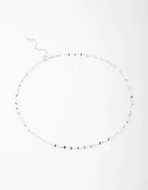 Sterling Silver Mirror Link Choker
