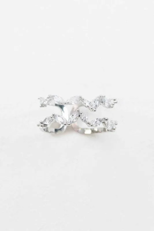 Stone Double Layer Adjustable Ring