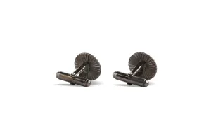 Studio Tara   I   Cufflink 18K Yellow Gold And Silver With Fvvs1 Diamond 18Mm Disk  CU204