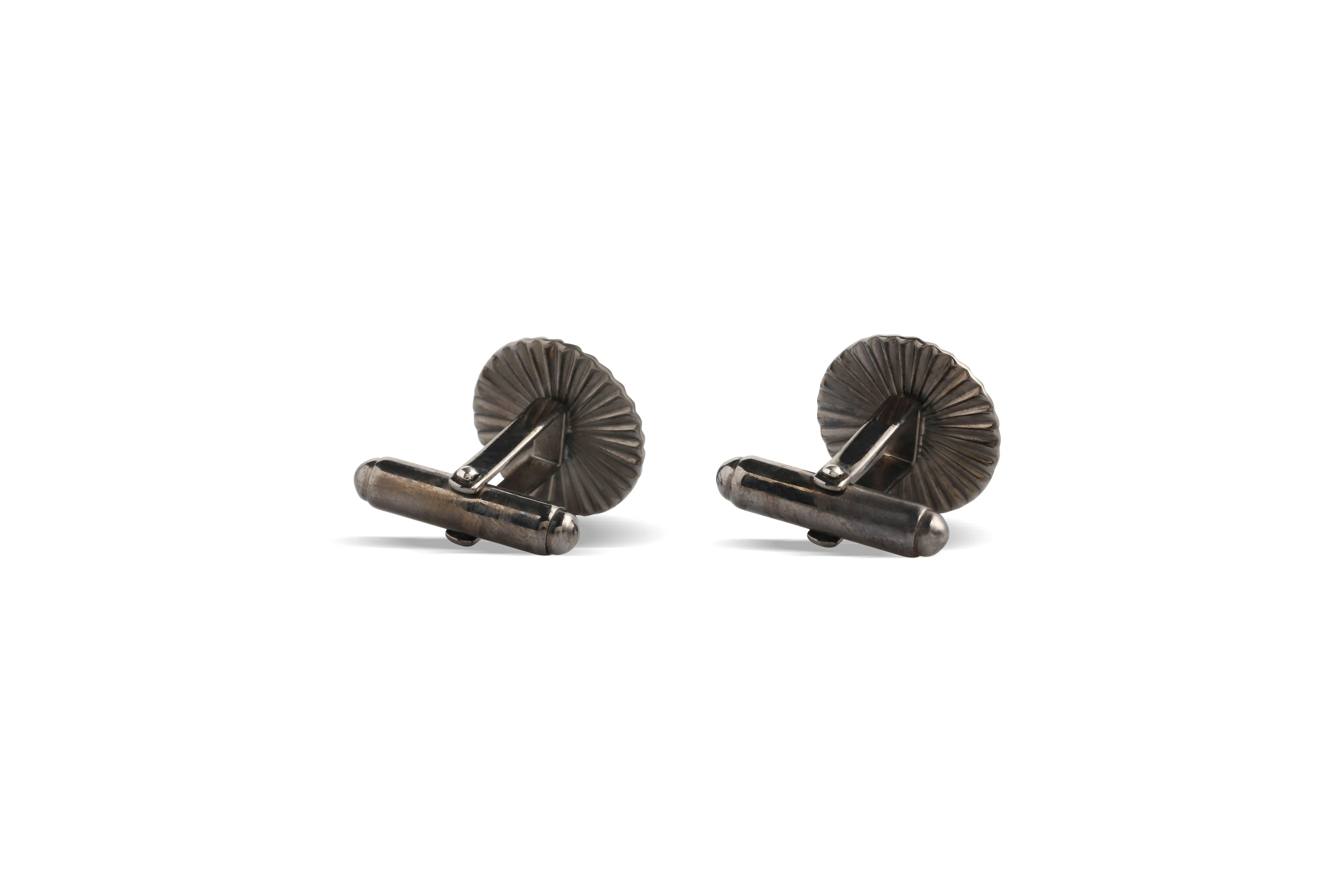 Studio Tara   I   Cufflink 18K Yellow Gold And Silver With Fvvs1 Diamond 18Mm Disk  CU204