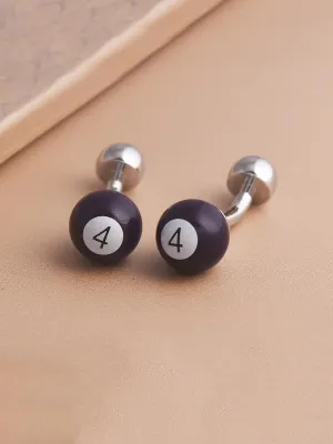 Stylish Blue Enameled Biliards Ball Cufflink