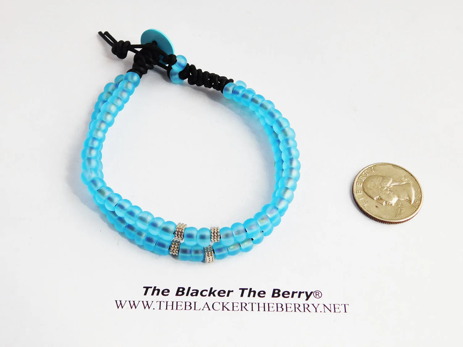 Summer Blue Anklet Beaded Jewelry Set Earrings