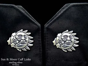 Sun Moon Cuff Links Sterling Silver