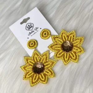 Sunflower Beaded Earrings