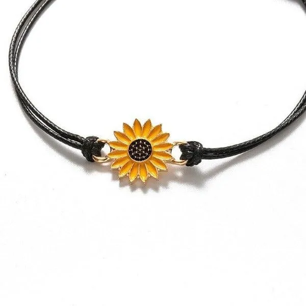 Sunflower Notecard Friendship Set of 2 Bracelets