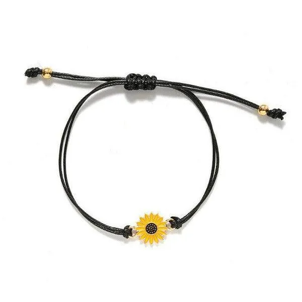 Sunflower Notecard Friendship Set of 2 Bracelets