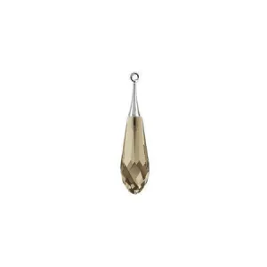 Swarovski 21mm Pure Drop Pendant with Rhodium Cap - Smoky Quartz (1 Piece)