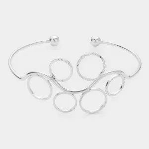 Swirl Silver Brass Metal Cuff Fashion Bracelet | Pageant Jewelry |  327918