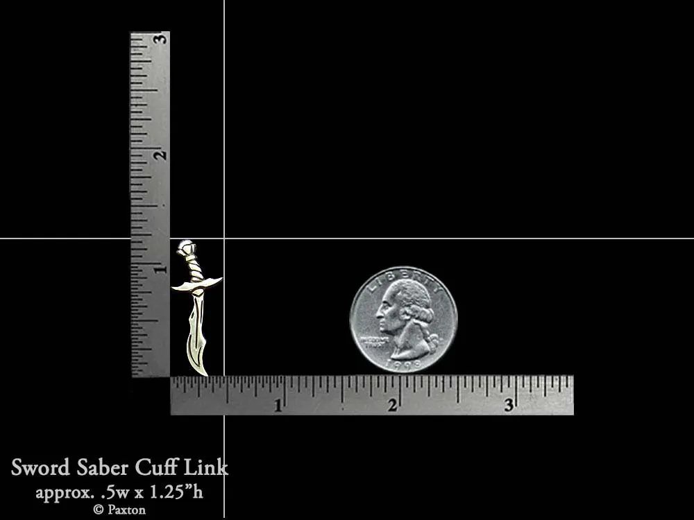 Sword Saber Cuff Links Sterling Silver