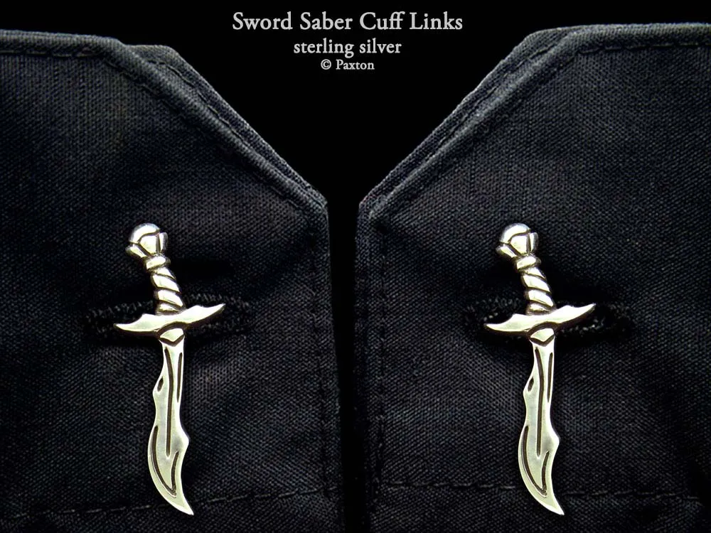 Sword Saber Cuff Links Sterling Silver