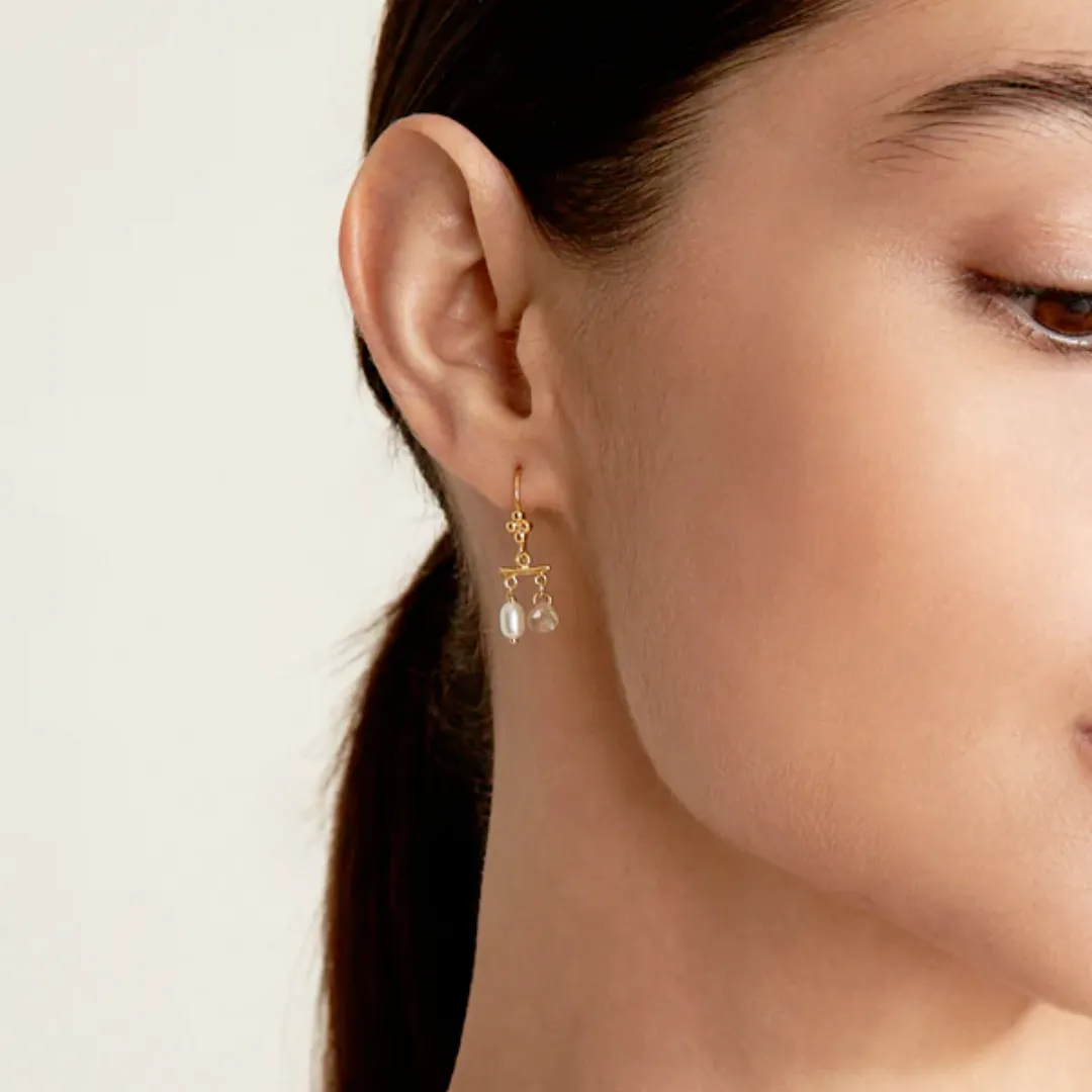 Talia White Pearl Earrings