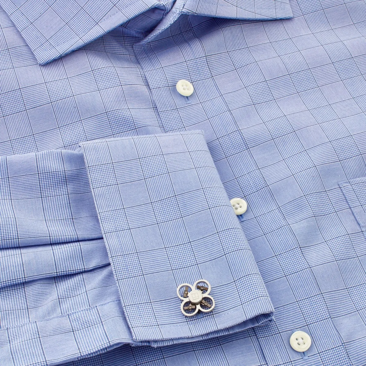 Tateossian Mechanical Mini Drone Cufflinks, Rhodium Silver