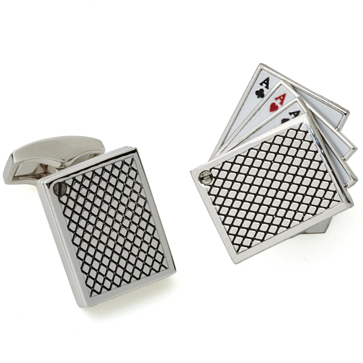 Tateossian Playing Cards Cufflinks, King, Queen, Jack and Aces