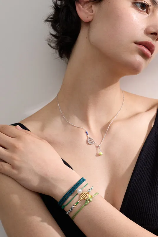 Tennis Racket & Ball Bracelet