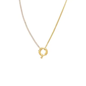 Tennis X Box Link Toggle Necklace