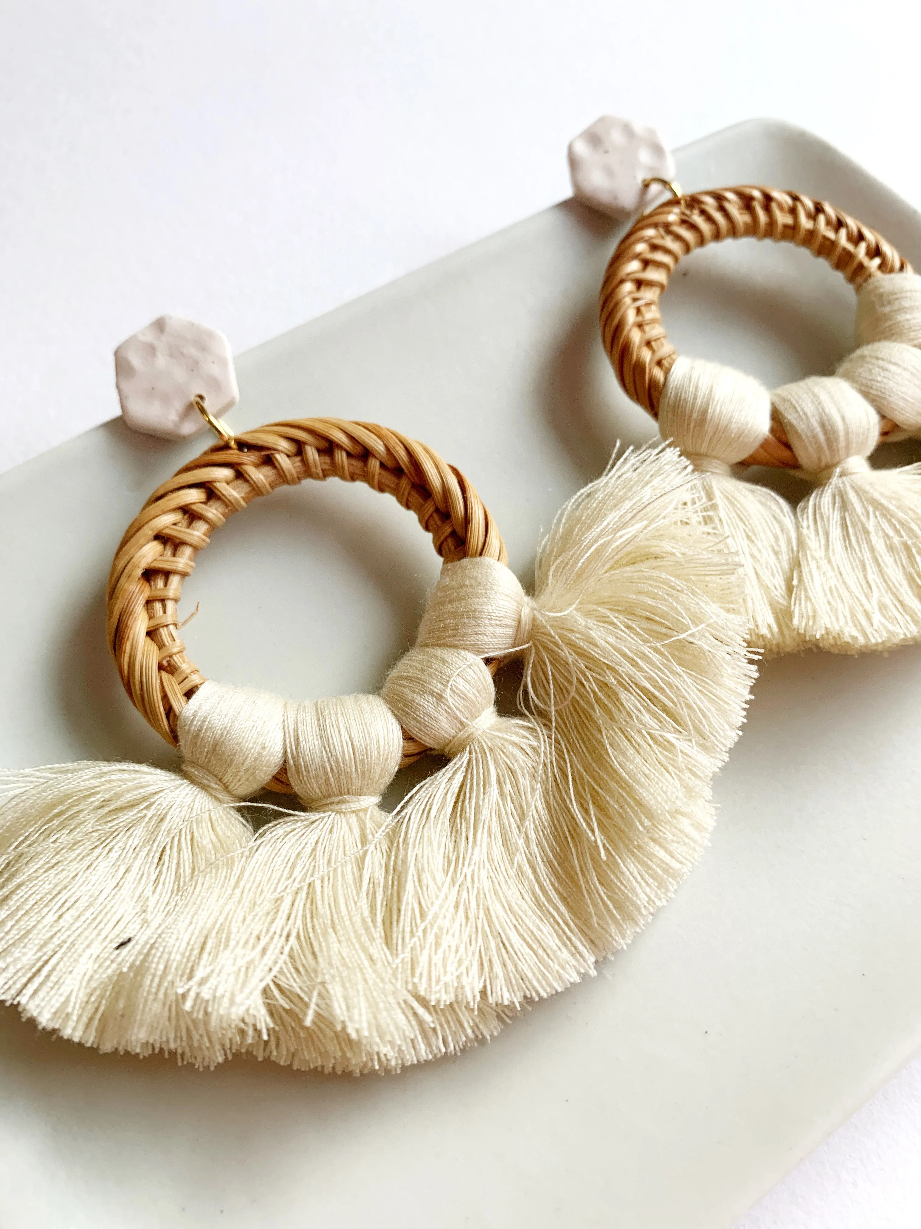 The Penny Earring in Cream