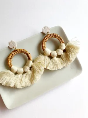 The Penny Earring in Cream