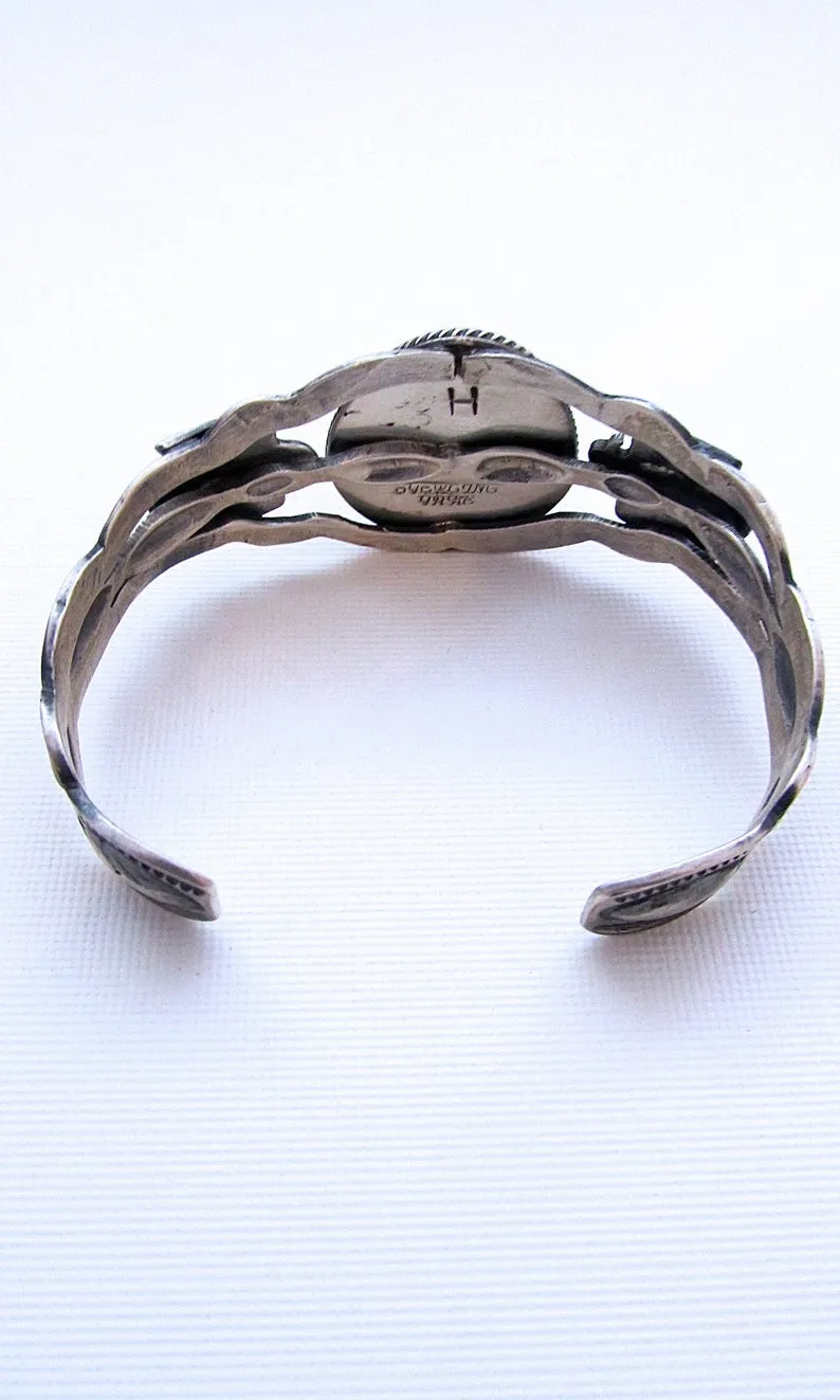 THUNDERBIRD Fred Harvey Style Silver & Turquoise Navajo Cuff