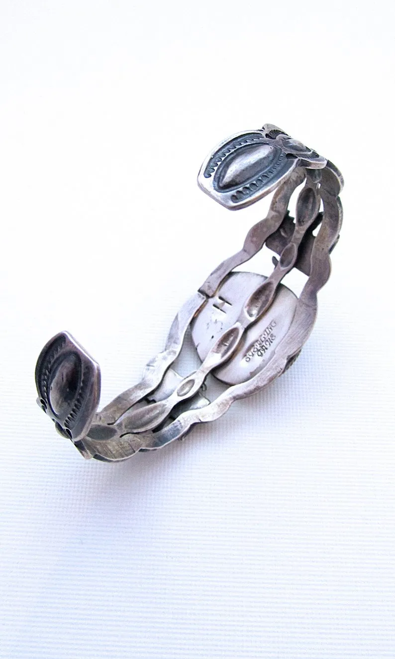 THUNDERBIRD Fred Harvey Style Silver & Turquoise Navajo Cuff