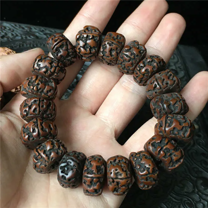 Tibet Old Rudraksha Bodhi Buddhist Prayer Beads Bracelet