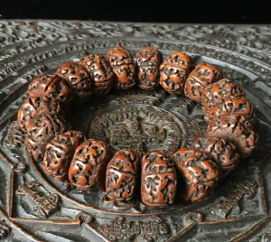 Tibet Old Rudraksha Bodhi Buddhist Prayer Beads Bracelet