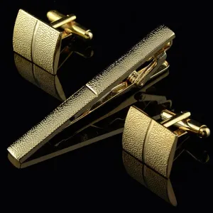 TIE CLIP & CUFFLINK SET "FROSTED"