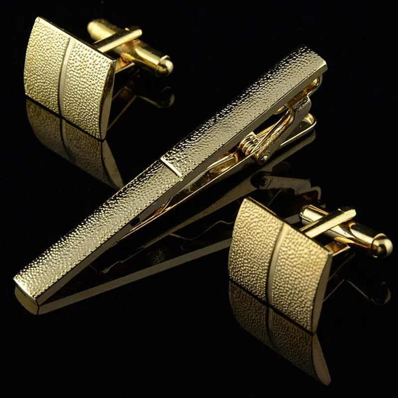 TIE CLIP & CUFFLINK SET "FROSTED"