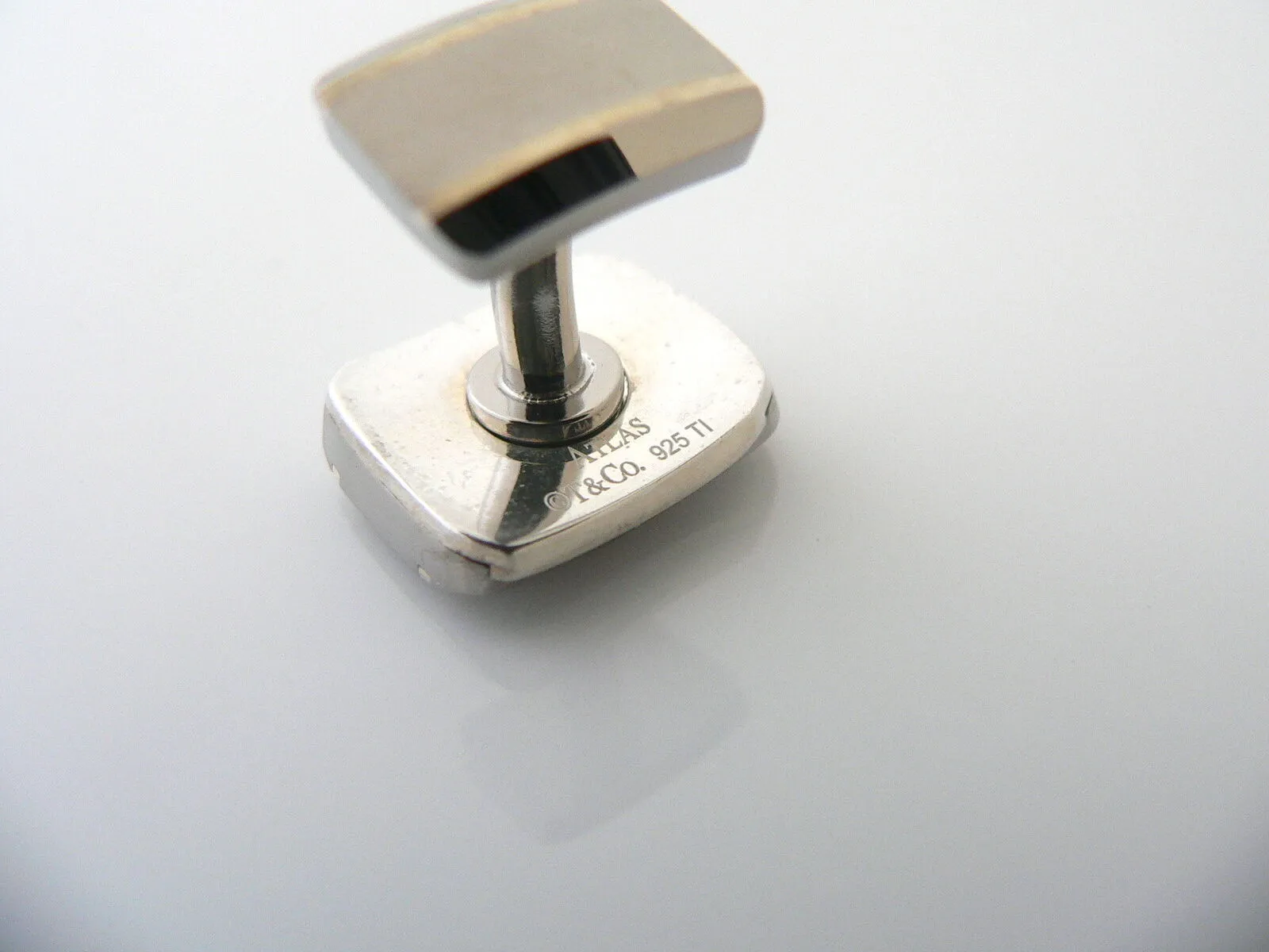 Tiffany & Co Atlas Titanium Cuff Link CuffLinks Roman Numeral Silver Gift Love