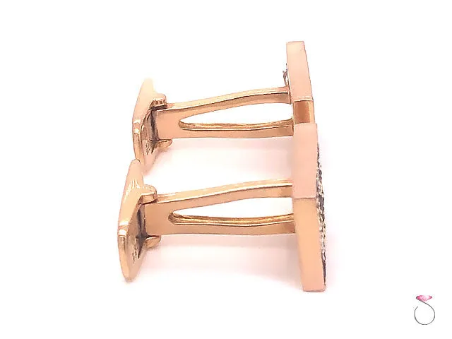 Tiger Print Diamond Cufflinks in 18K Rose Gold