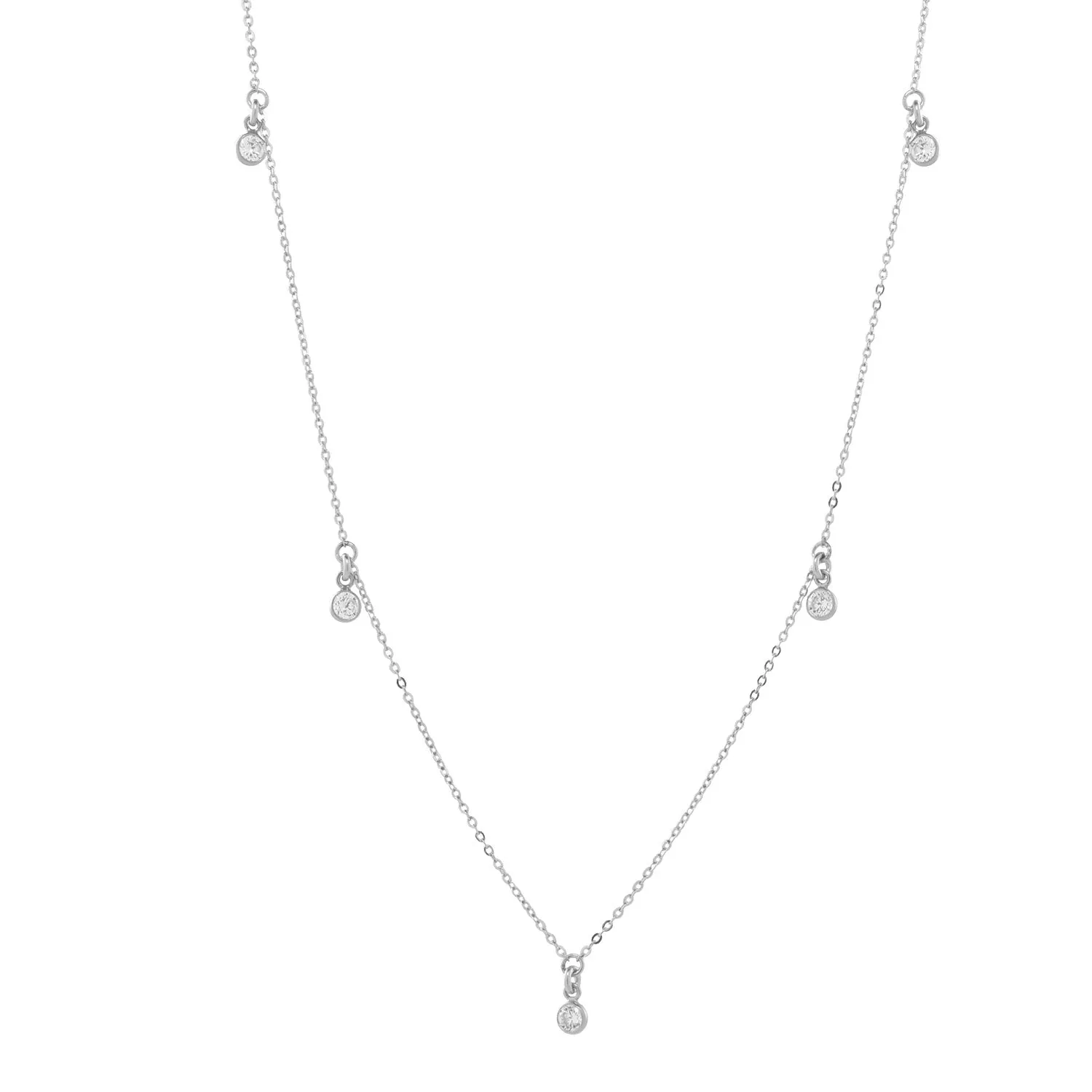 Tiny CZ Bezel Choker / Necklace