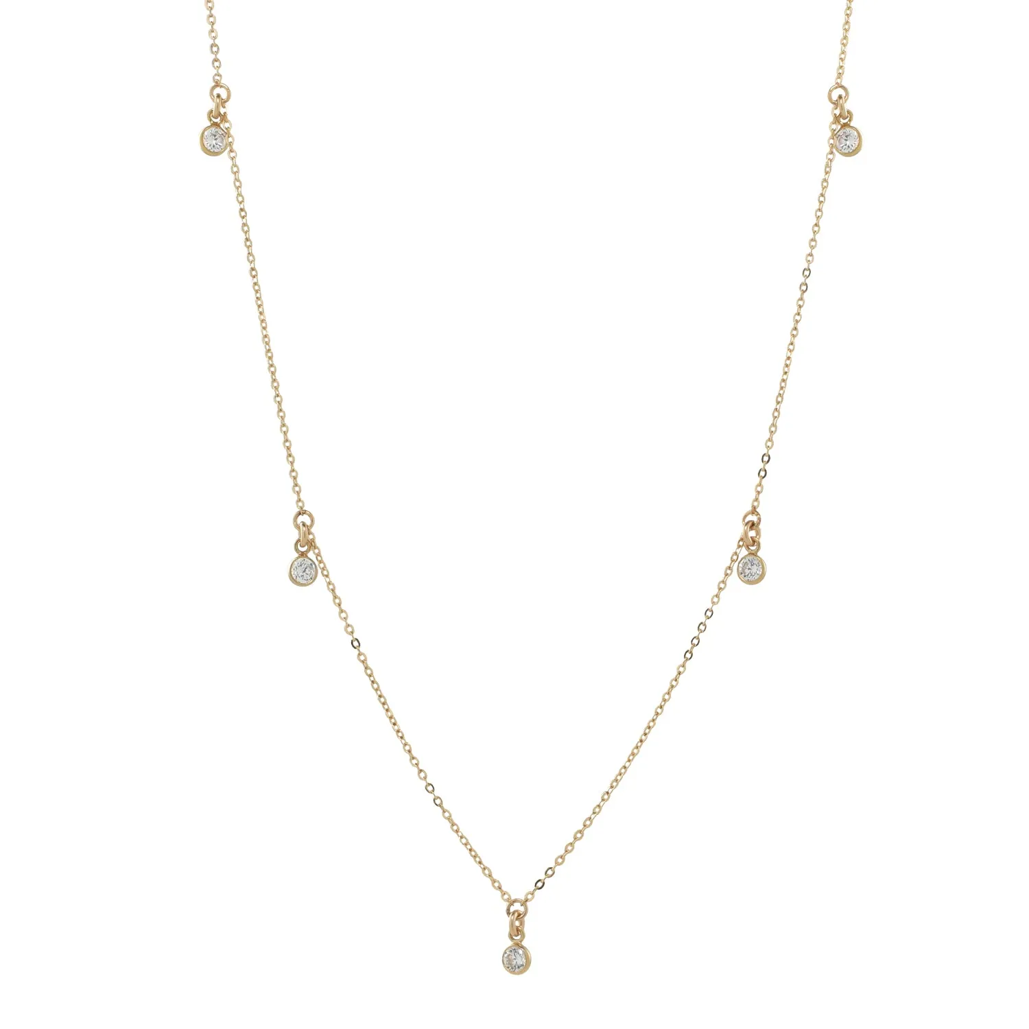 Tiny CZ Bezel Choker / Necklace