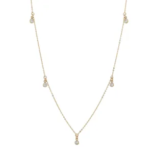 Tiny CZ Bezel Choker / Necklace