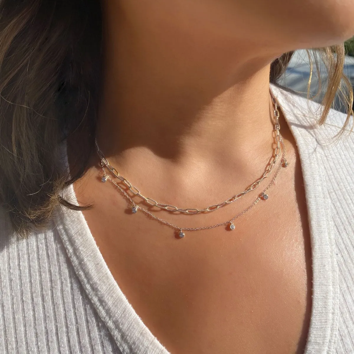 Tiny Dangle Crystal Necklace