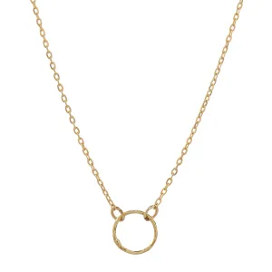Tiny Diamond Cut Circle Necklace