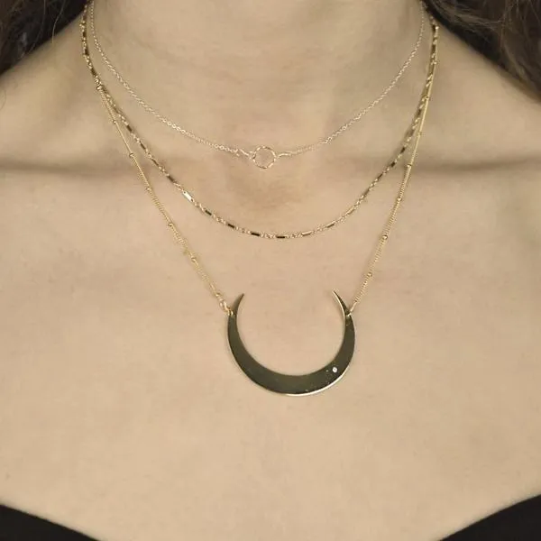 Tiny Diamond Cut Circle Necklace
