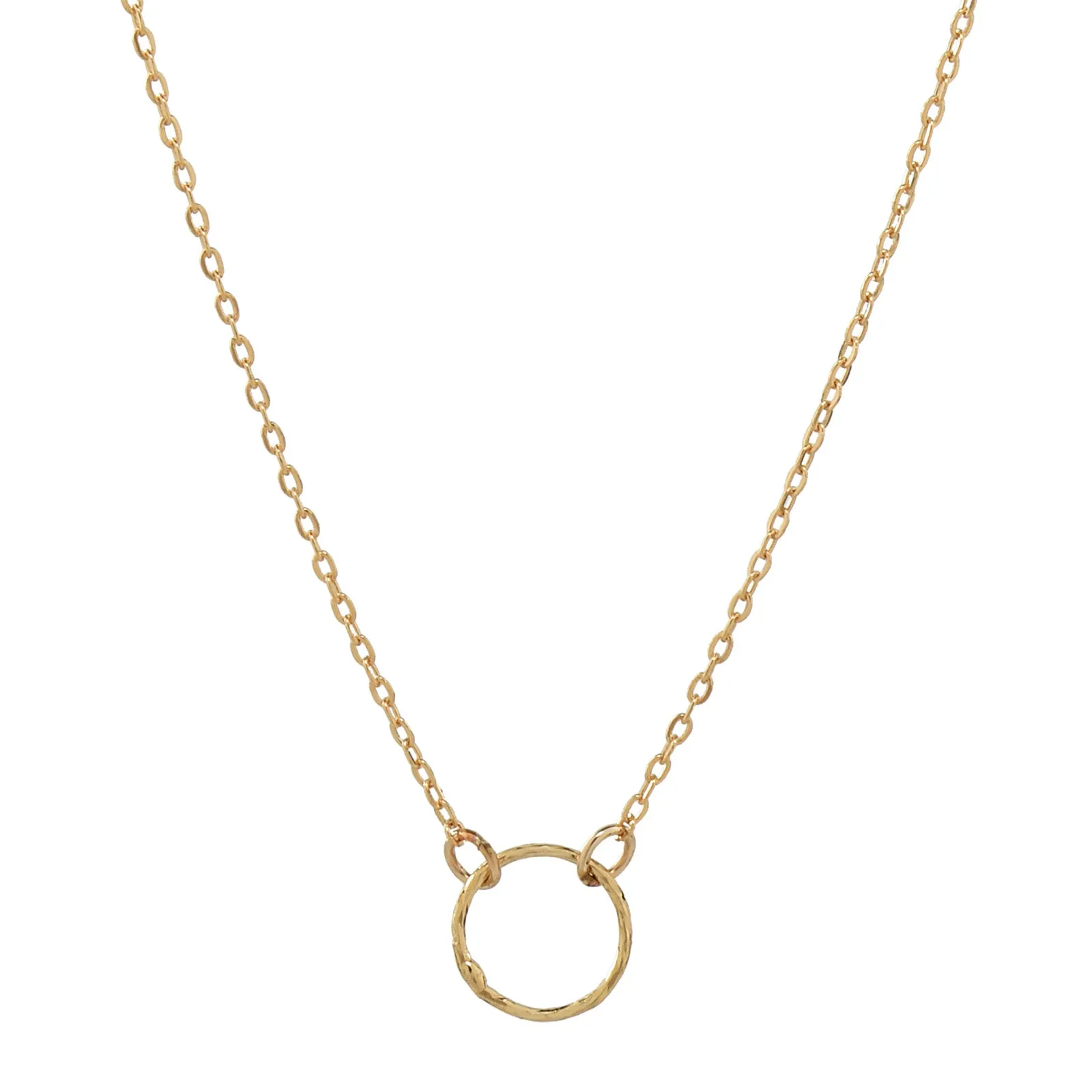 Tiny Diamond Cut Circle Necklace