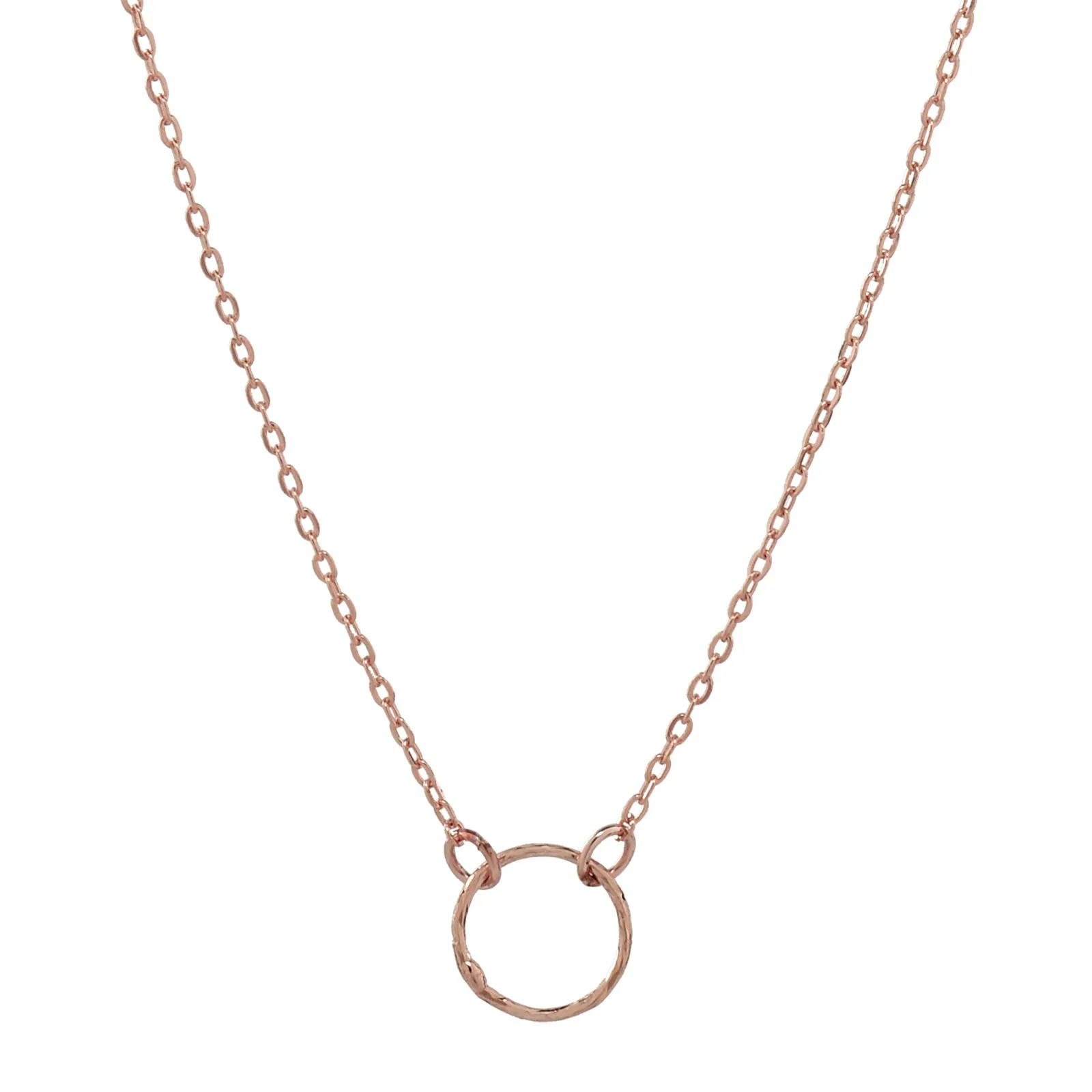 Tiny Diamond Cut Circle Necklace