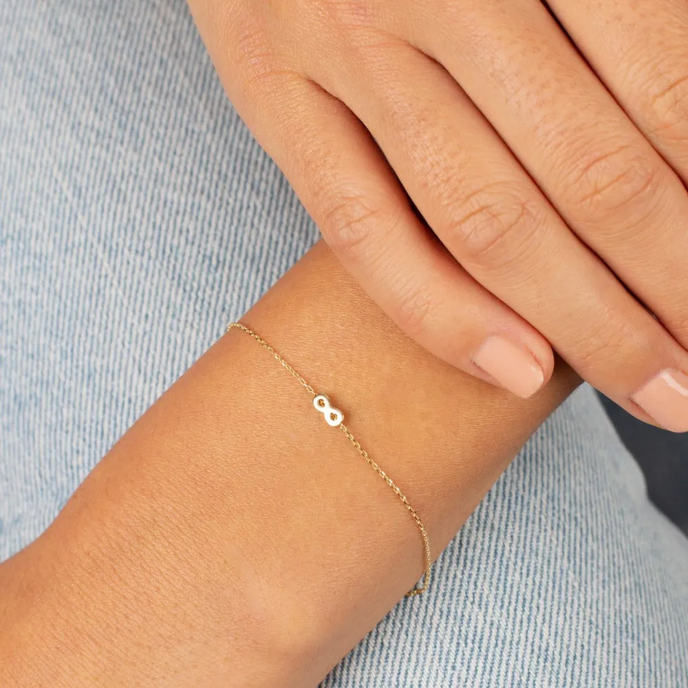 Tiny Solid Infinity Bracelet 14K