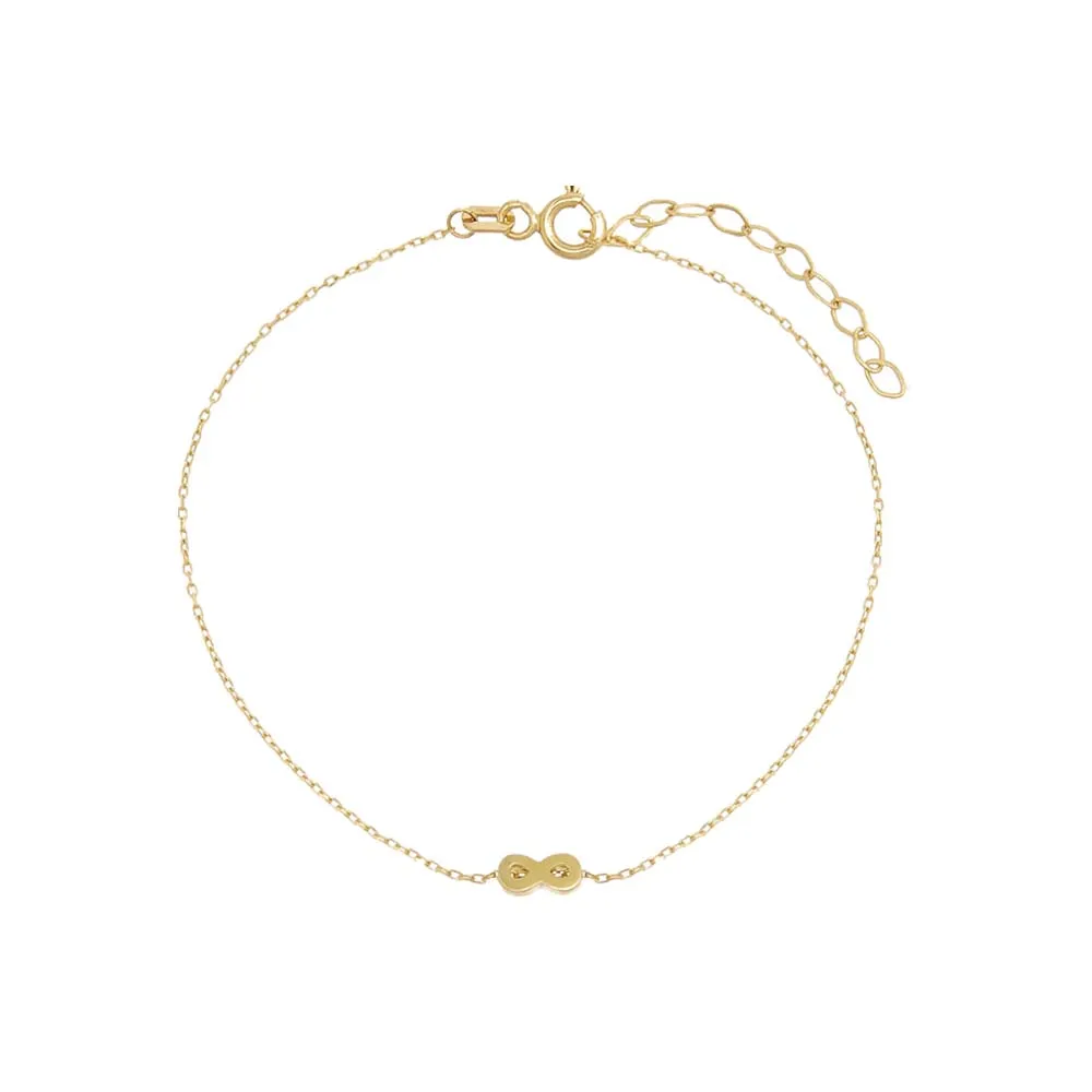 Tiny Solid Infinity Bracelet 14K