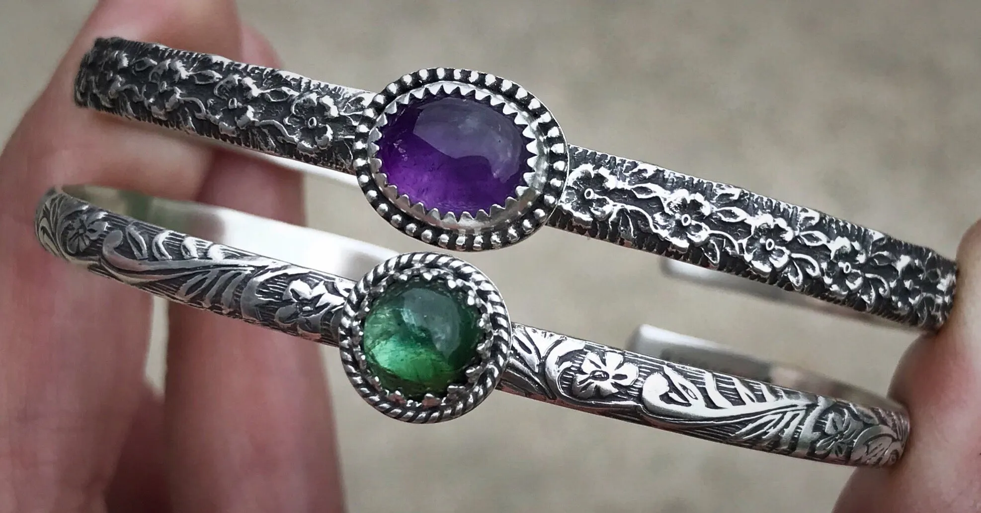 Tourmaline Floral Cuff
