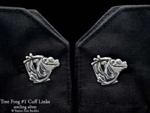 Tree Frog 1 Cuff Links Sterling Silver