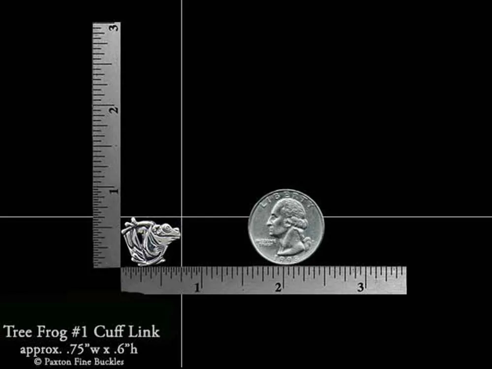 Tree Frog 1 Cuff Links Sterling Silver