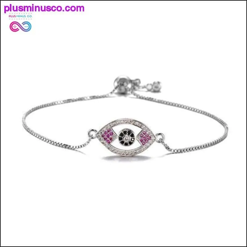 Trendy Gold Evil Eye Bracelet Pave CZ Blue Gold Chain