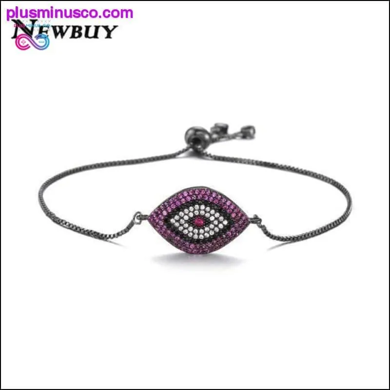 Trendy Gold Evil Eye Bracelet Pave CZ Blue Gold Chain
