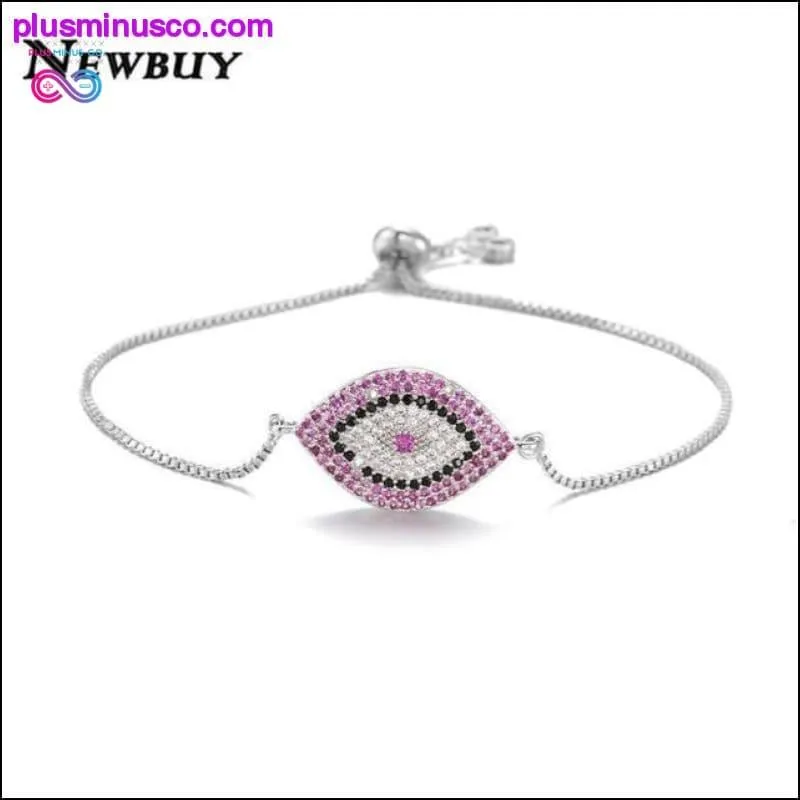 Trendy Gold Evil Eye Bracelet Pave CZ Blue Gold Chain