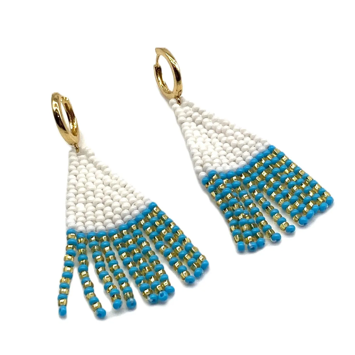 Triangle Earrings - PARAKEET WHITE