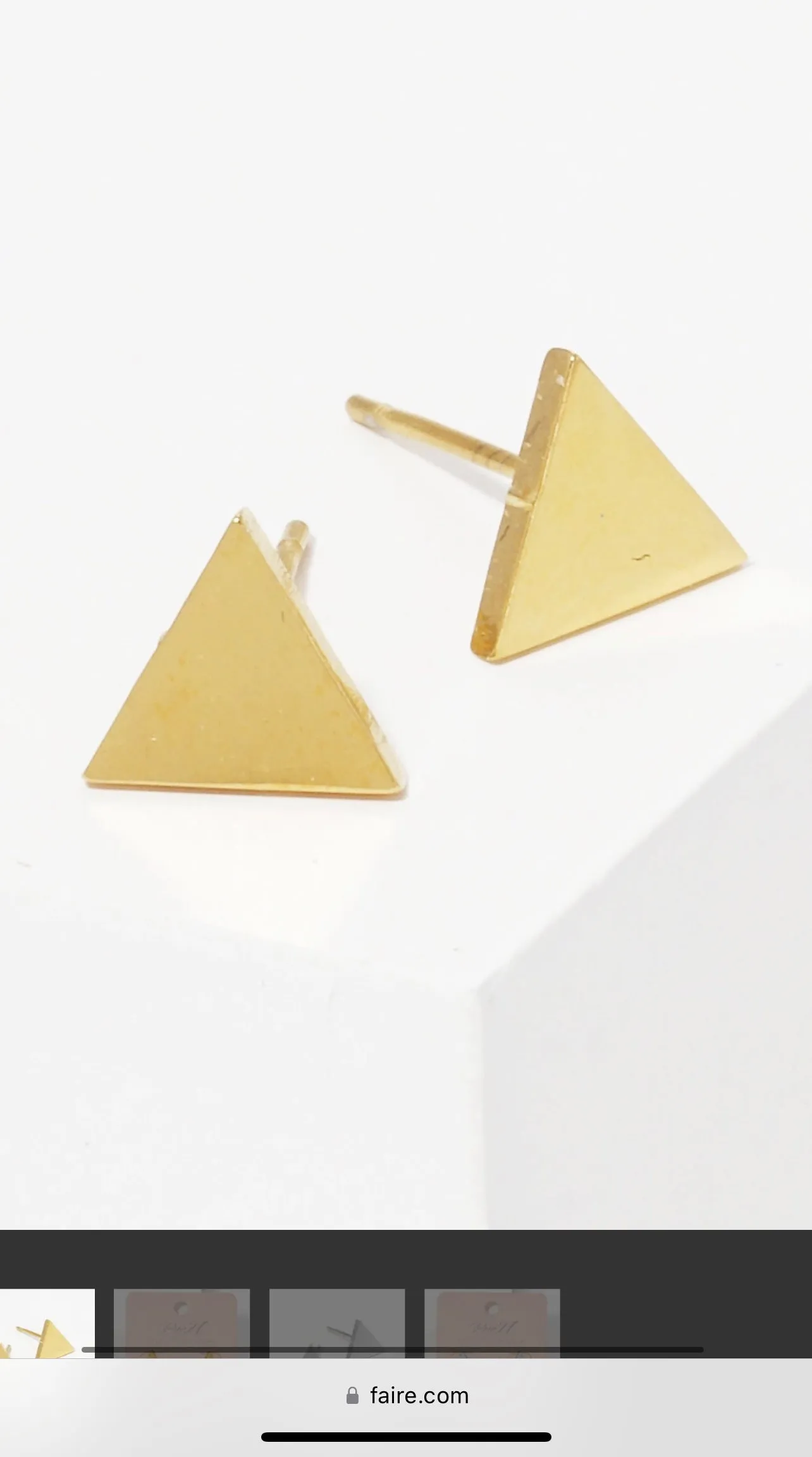 Triangle Stud Earrings | Gold