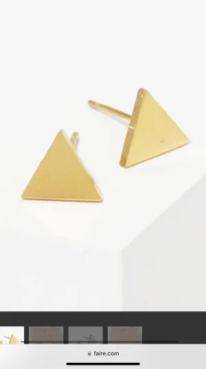 Triangle Stud Earrings | Gold