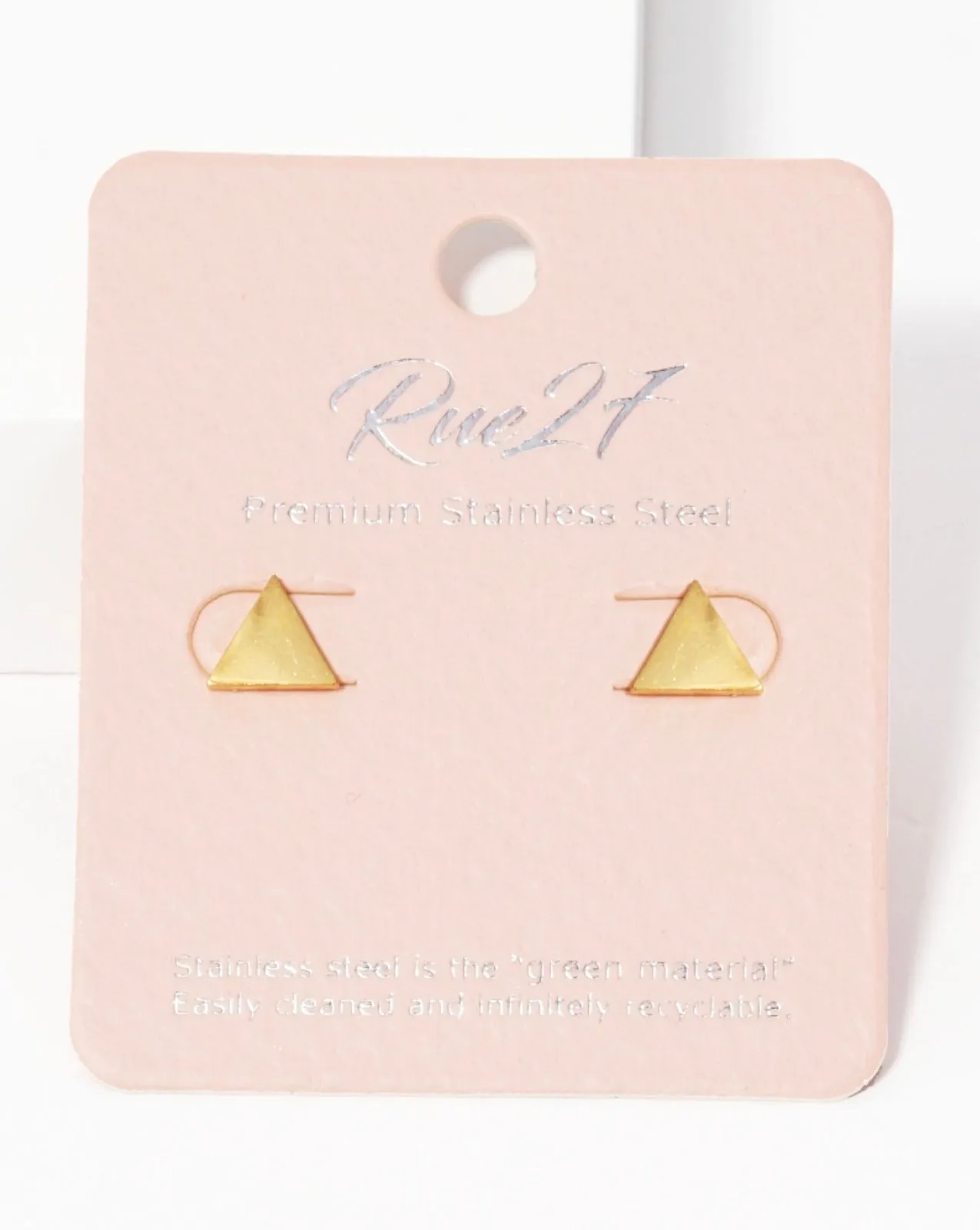 Triangle Stud Earrings | Gold