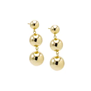 Triple Graduated Ball Drop Stud Earring